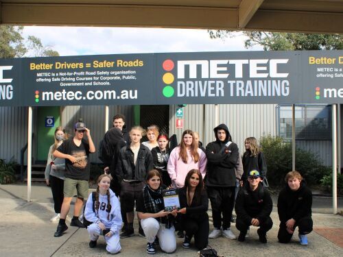Students standing out the front of METEC Driving School
