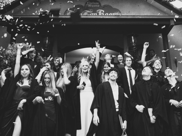 Celebration throw hats year 12 students