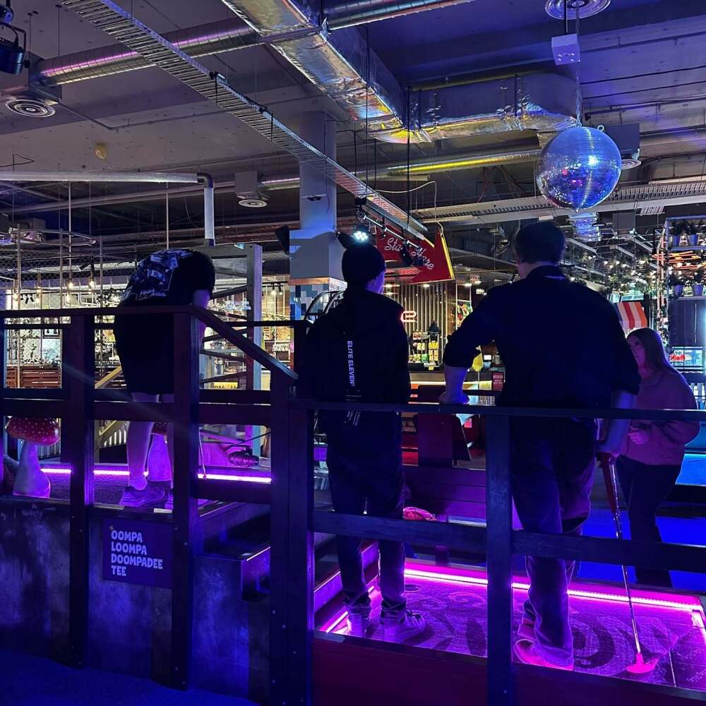 students at the games arcade