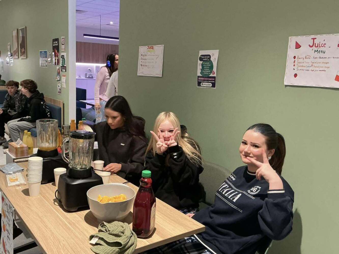 students connecting and enjoying each others company
