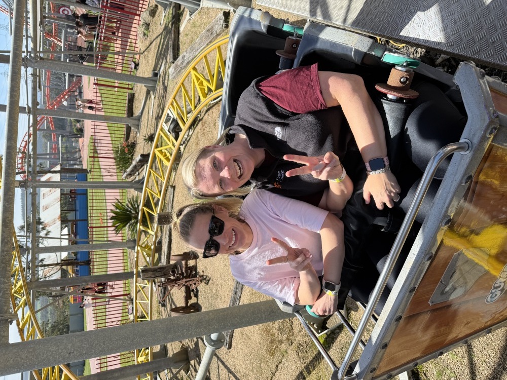 2 staff on rollercoaster