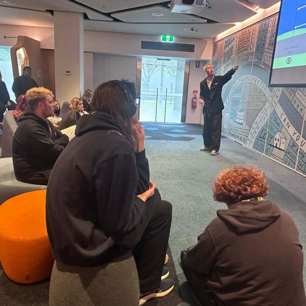 Urban College Year 12 students taking part in a road safety education presentation