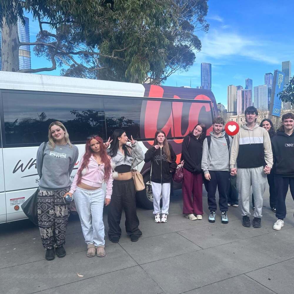 Urban College Year 12 students on a road safety learning excursion in Melbourne